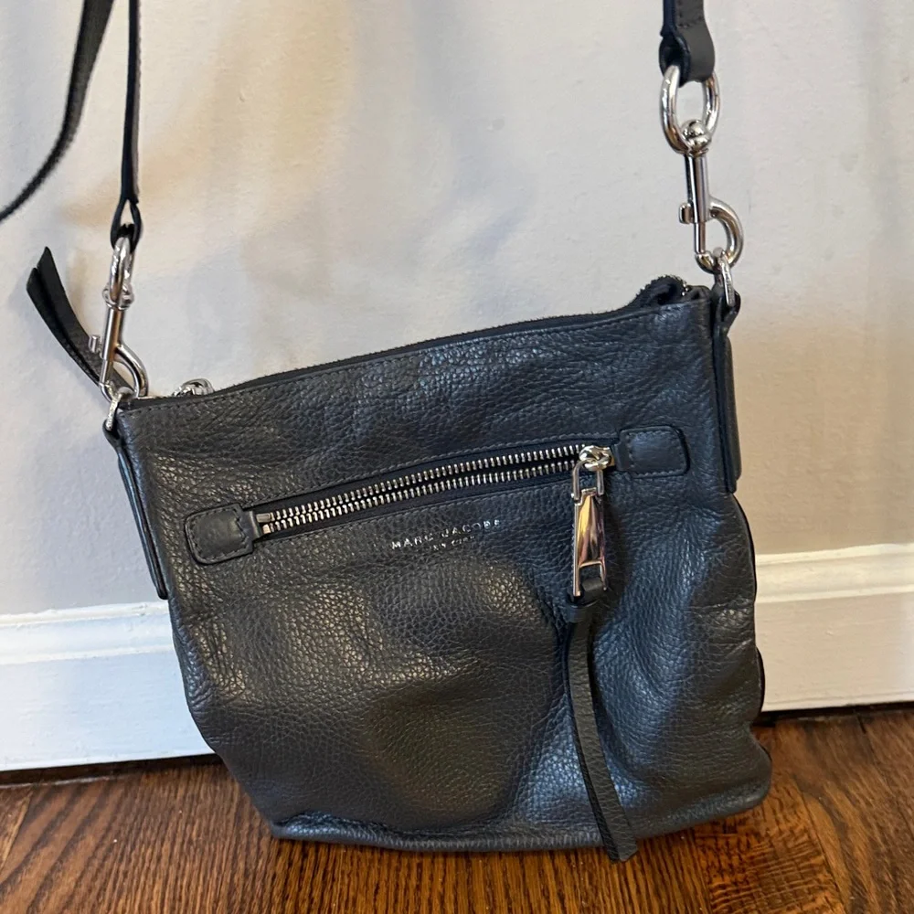 Marc Jacobs Charcoal/Black Leather Crossbody Bag